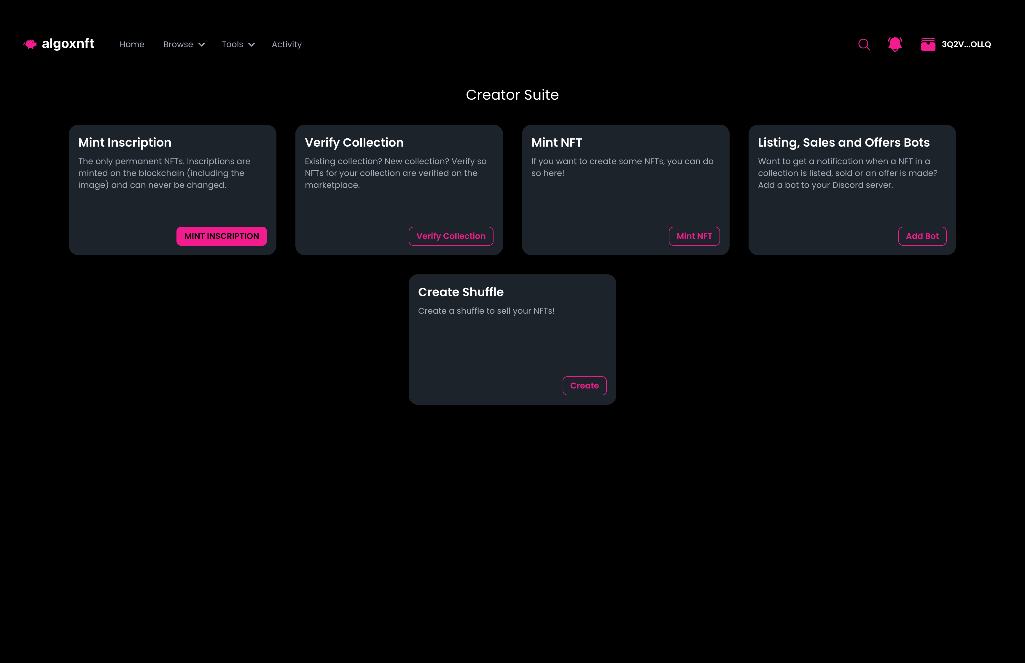 ALGOxNFT Creator Suite